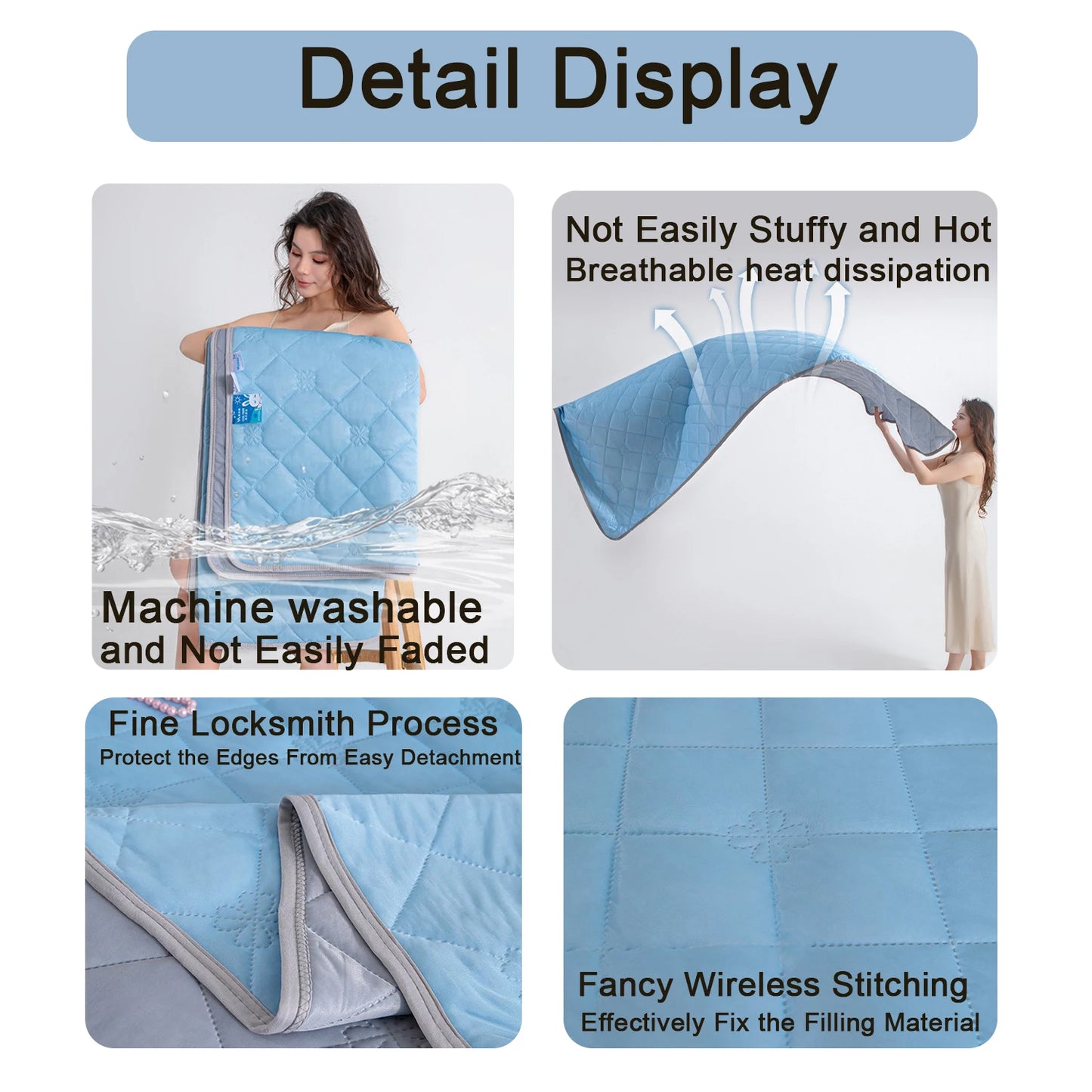 1pc Solid Color High-Quality  Summer Cooling Blanket, Lightweight, Breathable & Skin-Friendly for Hot Sleepers,Bedding 냉감이불/여름이불