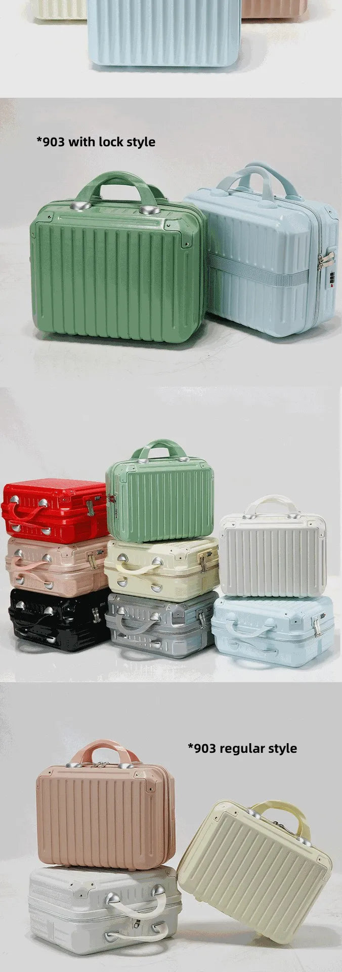 16 Inch Large Capacity Portable Lightweight Luggage Case Female Zipper Lock Cosmetics Storage Bag Small Boarding Mini Suitcase
