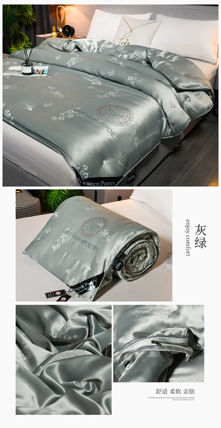 100% mulberry silk Handmade real silk quilt winter warm comforter spring autumn blanket thicken home hotel single double quilt
