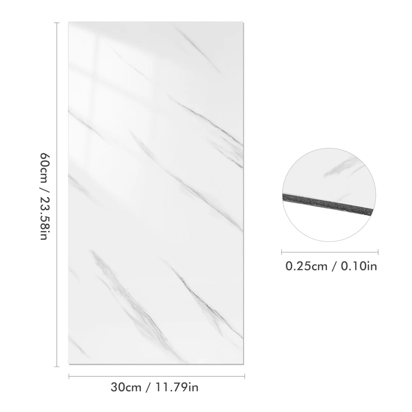 10 Pcs Marble Waterproof Wall Sticker Vanity Backsplash For Kitchen Tub Peel Self Adhesive White Imitation Porcelain Stickers