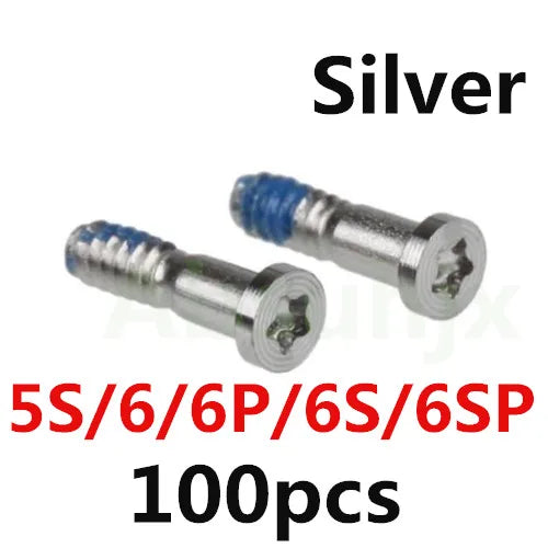 100pcs Back Cover Screw for iPhone X XS  11 12 13 Pro Max 5S 6 6S 7 8 Plus Bottom Dock Connector Five Star Pentalobe Screws