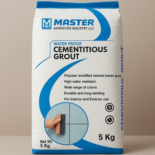 Waterproof cementitious grout